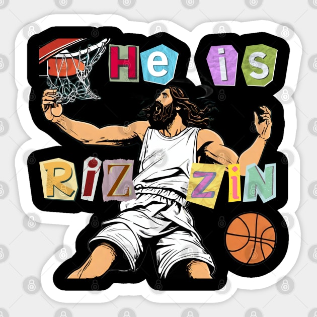 He is Rizzin funny Jesus Sticker by Dylante